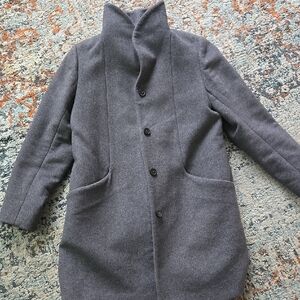 Wilfred Gray Wool Coat